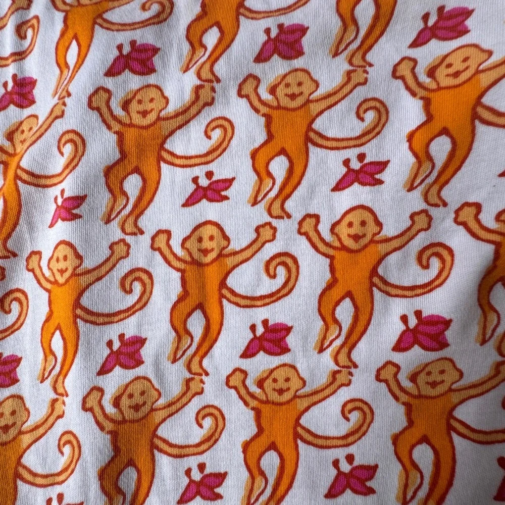 Roller Rabbit Youth Girls Orange Monkey Pajama Pants Bottoms Size 12